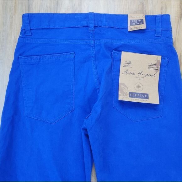 🔸️NWT Across the Pond Blue Stretch Slim Fit Pants Size 30x30 - Picture 8 of 9